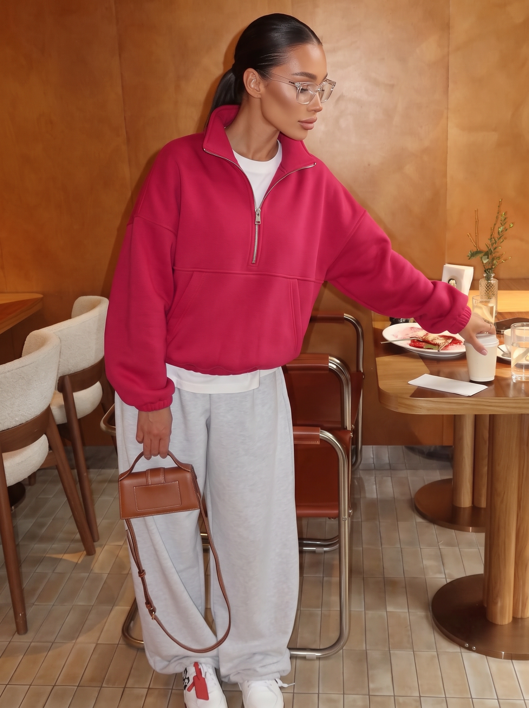 Bluza z krótkim zamkiem i stójką